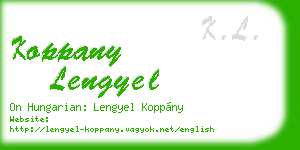 koppany lengyel business card