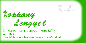 koppany lengyel business card